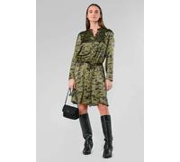 Vestido satinado estampado Mujer Talla XS. Color Verde