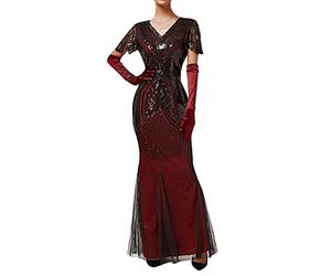 Vestido sexy sin mangas para mujer, vestido vintage para mujer, vestido de noche a la moda, vestido formal, elegante, sin mangas, vestido largo para fiesta de graduación, fiesta de los años 20