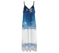 Vestido Sin Mangas para Mujer - Paisaje De Copos De Nieve Vestido Largo De Playa Holgado, Sexy, con Tirantes Finos Ajustables, Tallas S-5Xl, Estilo Vintage, Corte A. 4XL