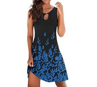 Vestido sin mangas para mujer, sexy, vestido de verano, minivestido de playa, vestido bohemio, vestido de fiesta, vestido sin mangas, vestido de verano, vestido de playa, vestido midi, Z-marine, M