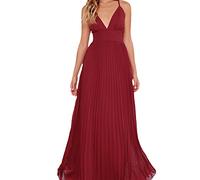 Vestido Sin Mangas Para Mujer - Verano Casual Elegante Vestido De Fiesta Mujer Ropa De Trabajo De Oficina Mujeres Vestidos De Cóctel Cintura Alta Delgado Largo Cuello En V Para Fiesta Boda,Rojo,Xl