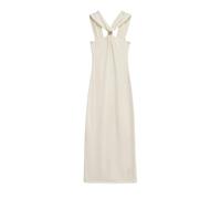 Vestido Sin Mangas Vestido Informal Elegante de Primavera for Mujer, Vestido Largo Recto con Cuello Halter, Sexy Punto for Vacaciones Verano(Beige,L)
