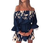 Vestido sin tirantes Mujer Volantes- Vestido Boheme Manga Larga Linterna Impreso Floral Plisado Cintura Casual Elasticidad Elegante Elegante Sexy Cómodo Todos Los Días Salir Vestidos Baratos
