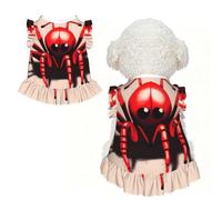 Vestido Suave para Perros pequeños, Lindo Estampado de arañita roja, Falda para Cachorros, Ropa de Verano para Cachorros, Vestido Ligero sin Mangas para Mascotas, Talla XS