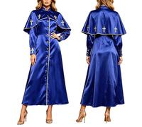 Vestido tálar clero de manga larga para mujer vestido pastoral con capa ropa litúrgica elegante y transpirable tónica sacerdotal larga para bautizos fiestas religiosas cosplay adultos negro