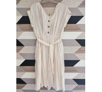 Vestido Talla 38 Blanco NAF Falta Pequeño Botón