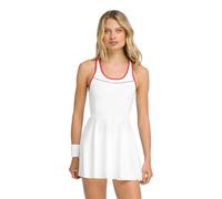 Vestido Tenis Mujer Vestido de Tenis una Pieza for Mujer, Vestidos con Espalda Cruzada y Cuello Redondo Pantalones Cortos Interiores Separados, Faldas Deportivas sin Mangas Bolsillos(White,XL)