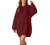 Vestido tipo suéter de punto con cuello redondo, relajado, casual | Cuello redondo clásico. Forma relajada que combina fácilmente con jeans, leggings o pantalones.