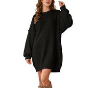 Vestido tipo suéter de punto con cuello redondo, relajado, casual | Cuello redondo clásico. Forma relajada que combina fácilmente con jeans, leggings o pantalones.