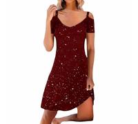 Vestido Tirantes Mujer Verano Vestidos de Mujer Cortos Playeros Elegantes Rectos Bohemios Vestido Verano Fiesta Corto Boho Chic Bohemio Informal Playa Playero Cuello Pico sin Mangas