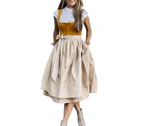 Vestido tirolés largo para mujer, largo y moderno, con cremallera, vestido tradicional de terciopelo, para traje tradicional tirolés, botella de cerveza, disfraz bávaro, ropa clásica para Oktoberfest