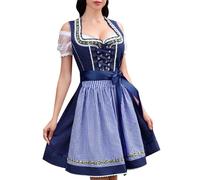Vestido TiroléS Tradicional Midi para Mujer Sexy BáVaro Dirndl Oktoberfest Festival De Cerveza Estilo Manga Corta Adultos Fiesta Carnaval Disfraces