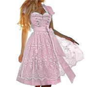 Vestido tradicional corto para mujer de 3 piezas Oktoberfest Bávaro Disfraz de camarera festival Lindo Midi Dedisfraz ajustable faldita de gran tamaño para Halloween