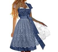Vestido tradicional corto para mujer de 3 piezas Oktoberfest Bávaro Disfraz de camarera festival Lindo Midi Dedisfraz ajustable faldita de gran tamaño para Halloween