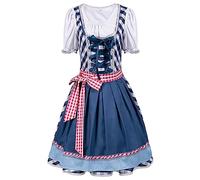 Vestido tradicional de Baviera alemana para mujer Bávaro para Oktoberfest Fete D'Octubre Carnaval Set Dirndl Disfraz Alemán Festival Ropa Halloween Party Disfraz Vestido Vintage, azul, XL