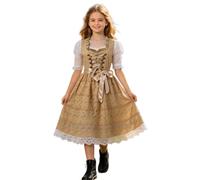 Vestido tradicional tirolés de 3 piezas, con blusa, delantal para niñas, hasta la rodilla, delantal de encaje, Oktoberfest, vintage, a cuadros, flores, festival bávaro, festival de cerveza