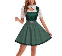 Vestido tradicional tirolés para mujer, color rojo, incluye blusa tirolesa, delantal tirolesa, 3 piezas, elegante, vestido tradicional bávaro, para Oktoberfest