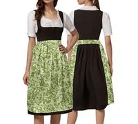 Vestido Tradicional Tirolesa para Mujer Disfraz Fiesta Mujeres BáVaro Dirndl AlemáN Blusa Delantal TiroléS Experiencia De Vestimenta Tnica la Cerveza, Popular