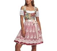 Vestido Tradicional Tirolesa Para Mujer Midi Con Encaje Disfraz De Oktoberfest Costume Blusa Delantal TiroléS Uniforme Carnaval Del BáVaro