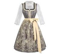Vestido tradicional tradicional para mujer, moderno, largo, tirolesa para mujer, amarillo, incluye blusa tirolesa, delantal de encaje, 3 piezas, elegante, traje bávaro, vestido de tirolesa refinado