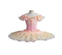 Vestido Tutu Ballet Niña Vestido de tutú de Ballet profesional for niñas y adultos, plato de princesa, panqueque, lago de los Cisnes, bailarina, disfraz baile escenario(Pink Ballet Dress,Height 125-13