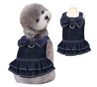 Vestido tutú de cumpleaños para perro, ropa para perros pequeños, niñas, chihuahua, yorkie, traje de fiesta de cumpleaños (XL, mezclilla 01)