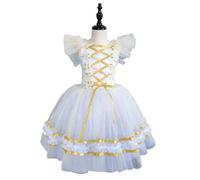 Vestido Tutú De Tul con Bordado Floral para Niña, Elegante Disfraz De Bailarina Estilo Princesa para Actuaciones,130
