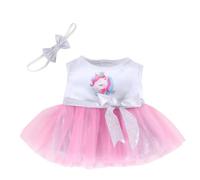 Vestido tutú de unicornio de 40 cm con lazo - Ropa de oso de peluche - Tamaño: 40 cm se adapta a Build a Bear