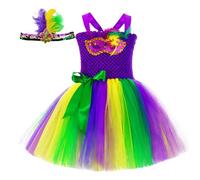 Vestido tutú para niñas para bailar, sin mangas, tul en capas, vestido de de graduación, desfiles, de carnaval, bailes de máscaras