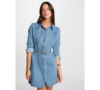 Vestido vaquero ajustado con botones Mujer Talla 34. Color Azul