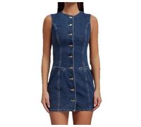 Vestido vaquero informal sin mangas con cuello redondo for mujer, estilo europeo y americano, primavera y verano 2025(XL-Large)