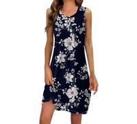 Vestido Verano Mujer 2025, Vestidos Mujer Casual Elegantes Bohemio Sin Mangas Cuello Redondo Sueltos Baratos Vestidos Summer Dresses for Women Ofertas Flash del Dia Marina de Guerra