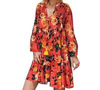 Vestido Verano Mujer Casual-Tres Mangas Sueltas Ladies De Mujeres Mini Vestido del Trimestre De Verano Imprimir Vestido De Mujer