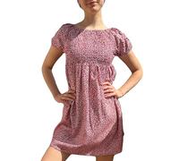 Vestido Verano Mujer Playa Piscina Ropa Ibicenca De Baño Camisola Playera Elegante Monos Seda Viscosa Fresco Pareo Rosa Puntos