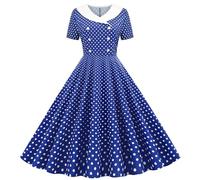 Vestido Verano Mujer,Vestido Camisero Vintage De Los Años 50 para Mujer, Cuello Peter Pan, Cuadros Vichy, Estilo Rockabilly, Princesa, Fiesta De Té, Corte A, Años 50 Y 60, Vestido De Fiesta Y BAI