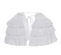 Vestido victoriano con volantes para mujer, falda con doble bullicio, alforja, aro para vestido de fiesta victoriano rococó, blanco, Altoa única