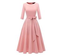 Vestido Vintage 50 Años Mujer Retro Rockabilly Pin-Up Chic Y Elegante Vestidos Sin Mangas Polka Dot Años 40 50 60 Swing Casual Vestidos De Fiesta Boda Cóctel Ceremonia, rosa, XL