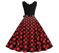 Vestido vintage para mujer, año 50, longitud de la rodilla, ligera, sin mangas, vestido para mujer, boda, barato, Rockabilly Pin Up Vestidos Clic y elegante, de gran tamaño, suelto, cómodo, vestido