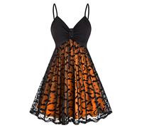 Vestido vintage para mujer, sin mangas, disfraz de halloween medieval, sexy, de gasa corta, renacentista, victoriana, carnaval, punk gótico, estampado casual, elegante, disfrazado