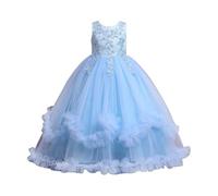 Vestido vintage para niña, vestidos de niño, niña, princesas, elegante, vestido de vestir, bailes, encaje plisado, traje de noche en Tullerobe Fluido, ropa para cumpleaños, Ceremonie