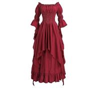 Vestido vintage victoriano medieval para mujer, talla grande, gótico, disfraz de Halloween, vestido de princesa, 4, S