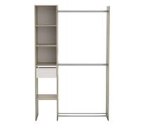 Miroytengo Vestidor Californie 1 Cajón Armario Abierto Color Roble Kronberg y Blanco Mate 118x183 cm Mueble de Dormitorio