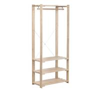 Astigarraga Perchero de ropa Evolution madera maciza de pino 3 baldas 175x76,7x43 cm