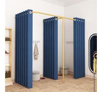 Vestidor de tienda de ropa con cortina de tela de lino, protección de privacidad portátil, vestidor de pared, vestuario de esquina, probador para divisor de habitaciones, centro comercial, oficina