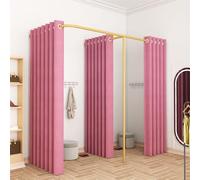 Vestidor de tienda de ropa con cortina de tela de lino, protección de privacidad portátil, vestidor de pared, vestuario de esquina, probador para divisor de habitaciones, centro comercial, oficina