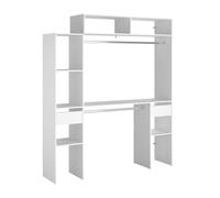 Miroytengo Vestidor Modular Abierto Custom para Dormitorio en Color Blanco Incluye Modulo C + F con 7 Estantes, 2 Cajones y 2 Barra 178x203 cm