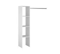 Vestidor modular abierto custom para dormitorio en color blanco incluye modulo a con 3 estantes y barra colgadora 138x180 cm