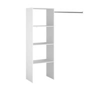 Vestidor modular abierto custom para dormitorio en color blanco incluye modulo b con 3 estantes y barra colgadora 160x180 cm 40 cm