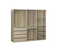 Vestidor modular de 3 elementos, modulo, natural, 200x45x180 cm