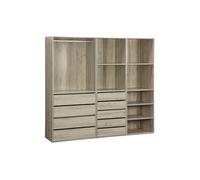 Vestidor modular de 3 elementos, modulo, natural, 200x45x180 cm
